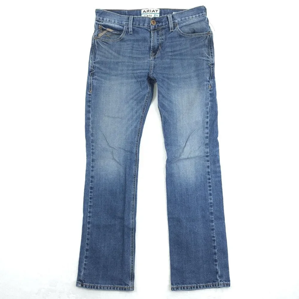 Ariat M7 Slim Fit Straight Leg Blue Denim Jeans Men's 30x32 Cowboy Western